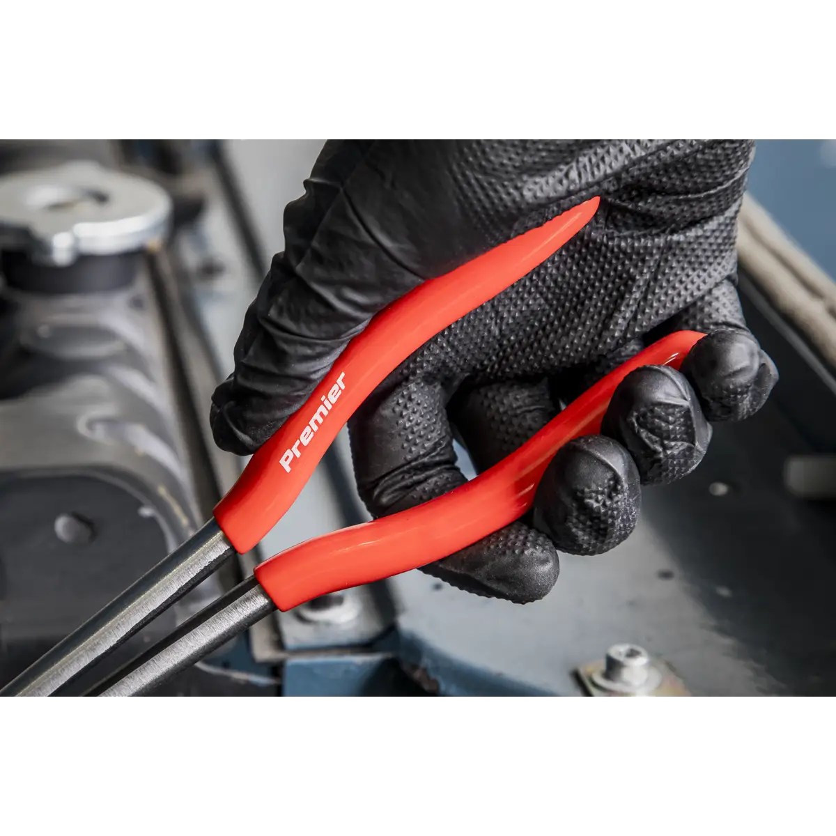 AK8591_ACT_HANDLE_DFC1303847 Premier Needle Nose 45° Double Joint Pliers 335mm - Image 1