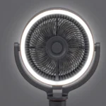 Baridi 12" Pedestal Fan with Remote Control, Back Light & 12hr Timer - Grey