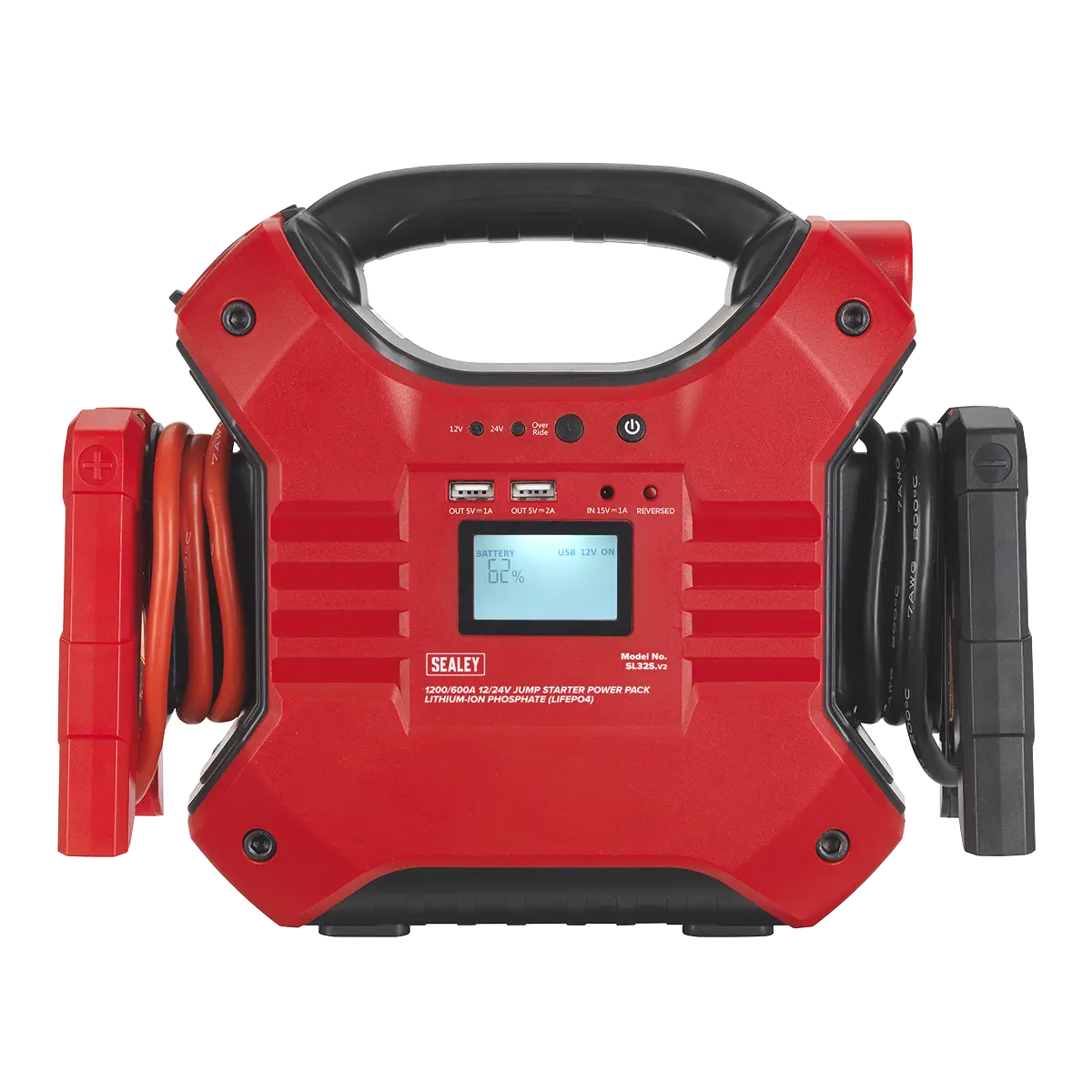 12/24V Jump Starter Power Pack Lithium-ion Phosphate (LiFePo4) 1200/600 Peak Amps